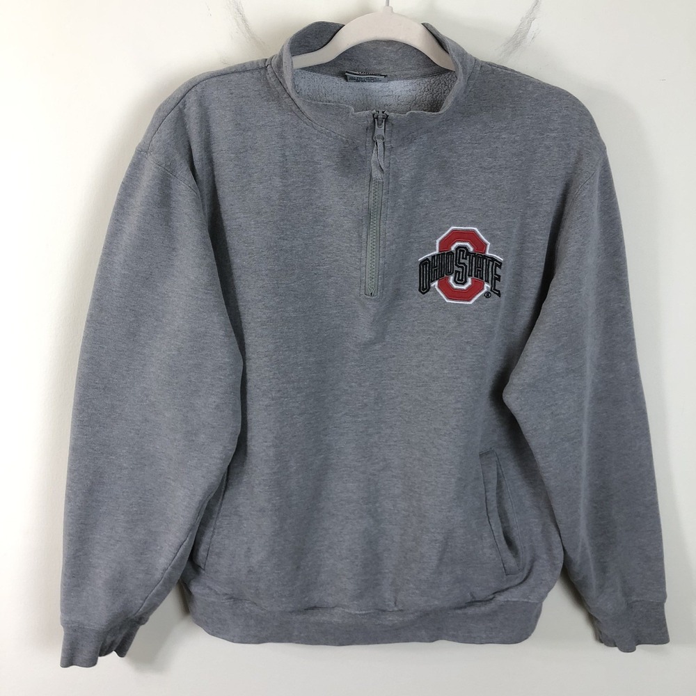 Ohio State Buckeyes Stadium Athletics 1/4 Zip Pullover Sweater Women's Sz M Gray